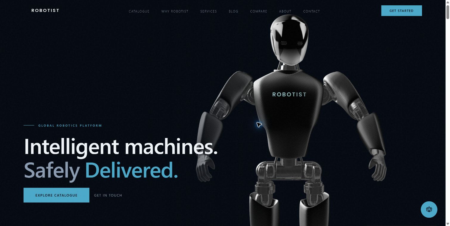 Robotist homepage page, captured from the live website on 7 September 2026