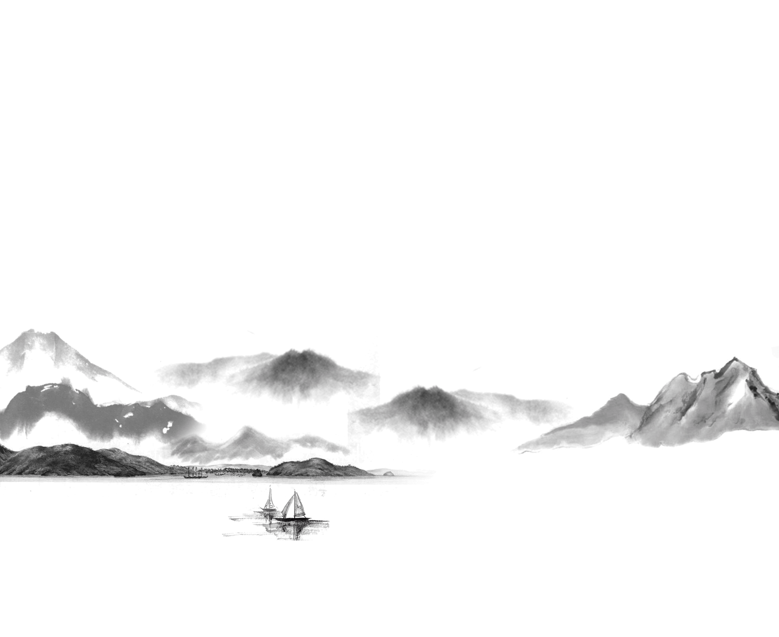 BrainyBaobei’s original ink-wash mountain landscape