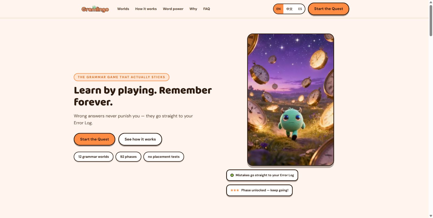 GramLingo — original product screen