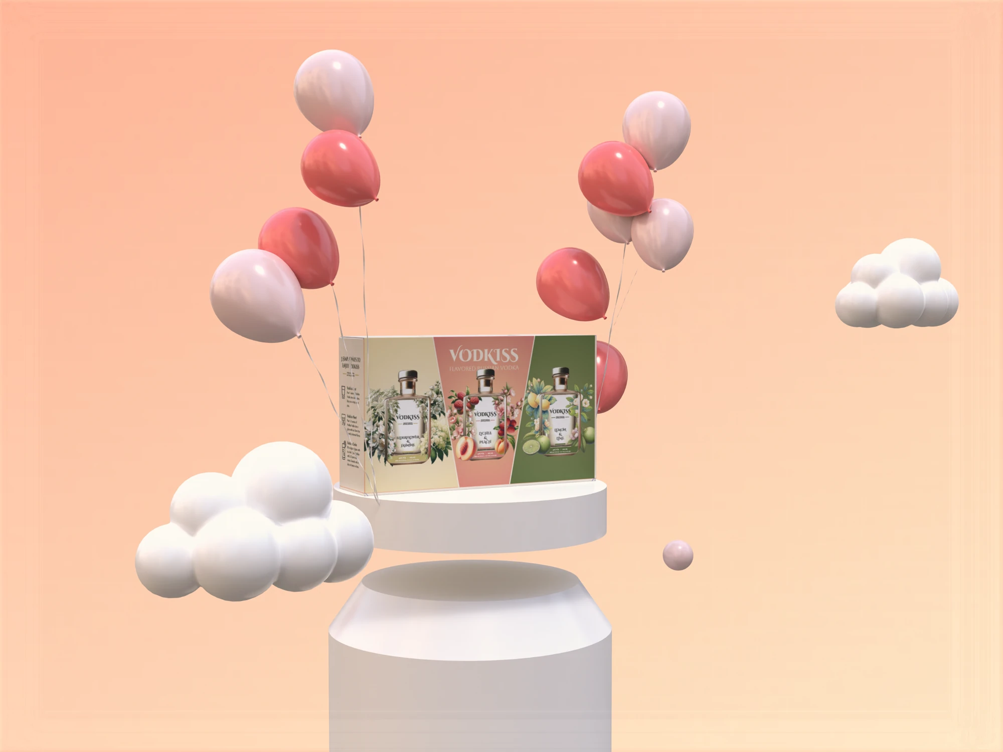 Original Vodkiss gift-set packaging mockup